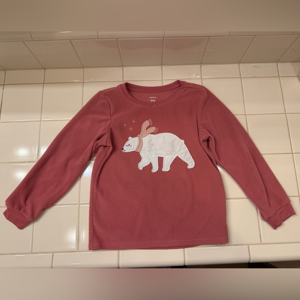 Carter’s Pink Fleece Long-Sleeve Shirt for Girls size 5T